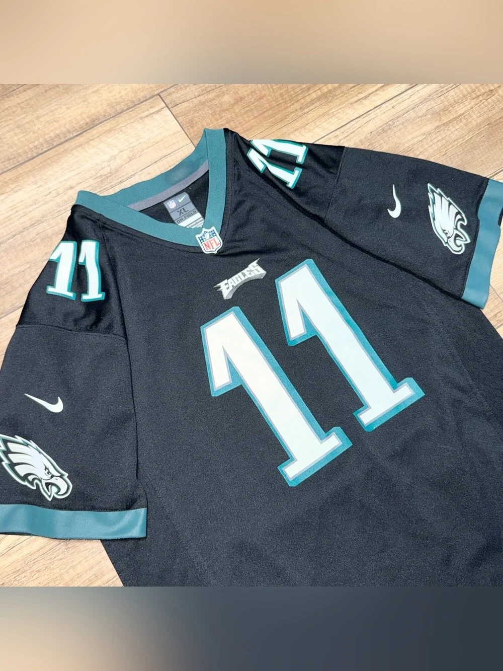 Philadelphia Eagles A.J. Brown Nike Black Alternate Game Jersey Youth XL